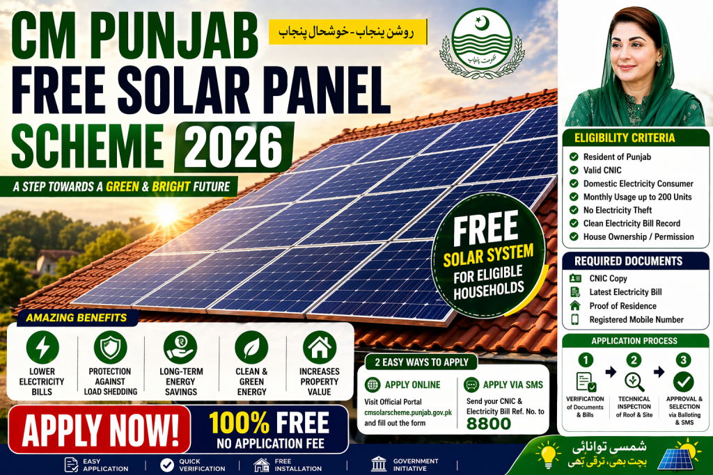CM Punjab Free Solar Panel Scheme 2026 – Apply Online, Eligibility, Benefits & Complete Guide 4 CM Punjab Free Solar Panel Scheme 2026